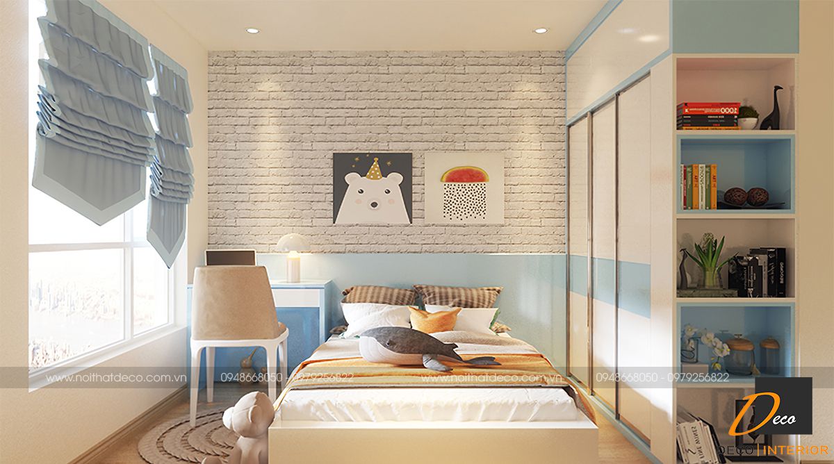 Thiết kế phòng ngủ cho trẻ em chung cư chị Trang S2.12B.08 Seasons Avenue