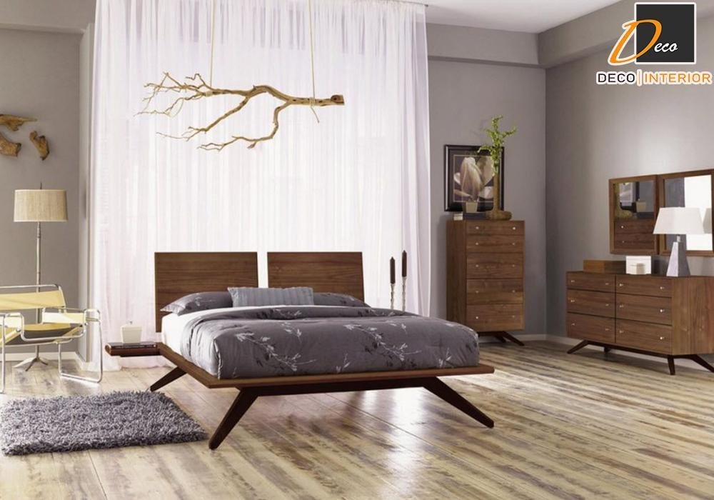 Giường và tủ được làm từ gỗ óc chó