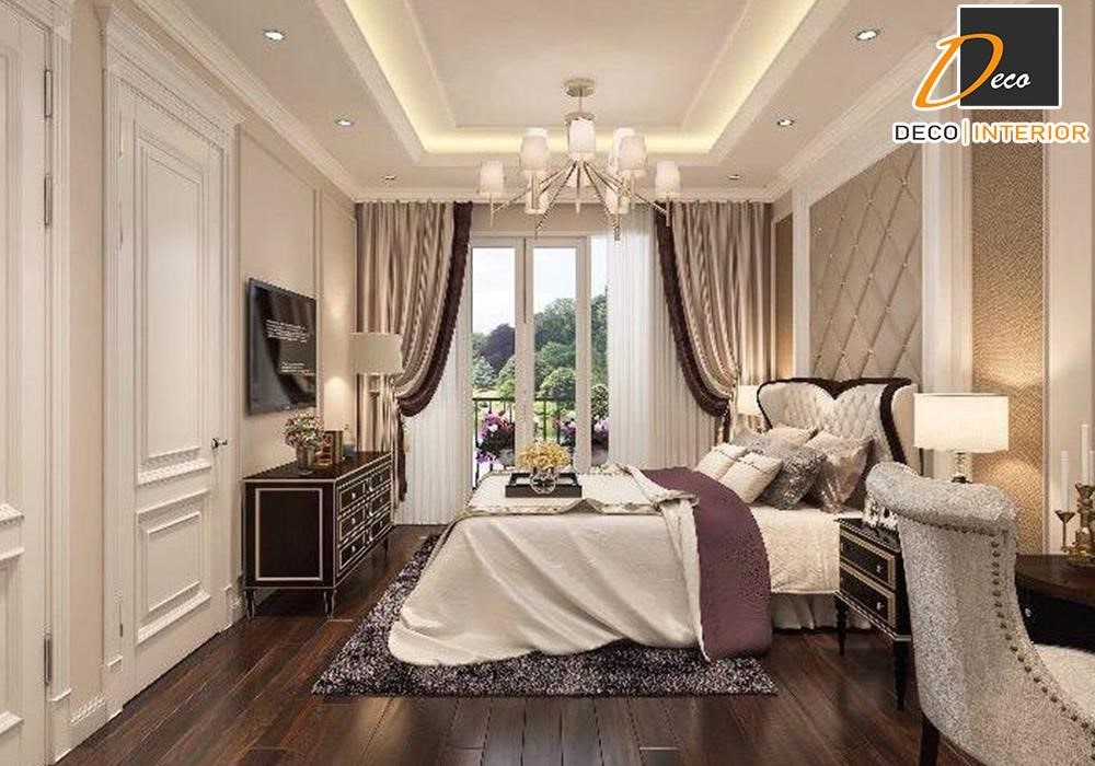 Thiết kế phòng ngủ theo phong cách châu âu với gam màu ấm áp